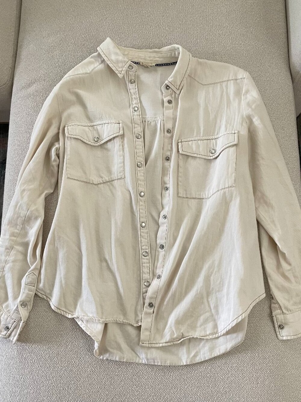 Anthropologie pilcro ivory denim shirt